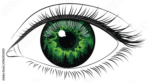 Green Forest Eye Iris - Nature Vision Concept for Eco-Friendly Brands & Environmental Themes