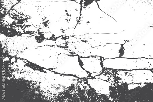 Black and white cracked concrete texture with weathered stone surface patterns