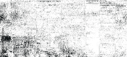 Black and white newspaper columns texture with distorted illegible text patterns