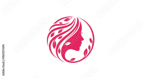 Woman silhouette with floral elements