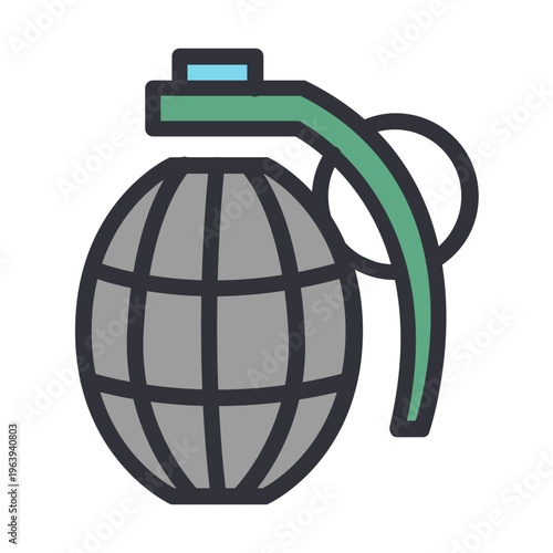 Global War Concept: A symbolic graphic of a grenade designed with the globe in mind, symbolizing global conflict.