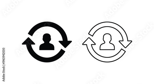 User rotation icons, human resource cycle vector