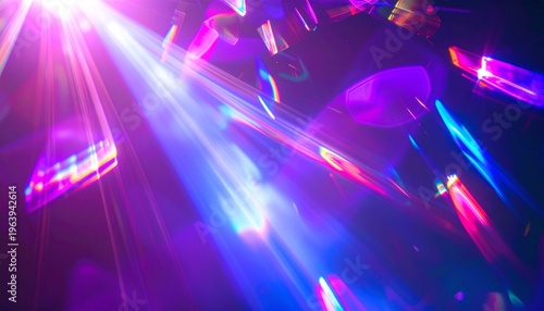 Vibrant firefly spectral iridescent light rays shine brightly now