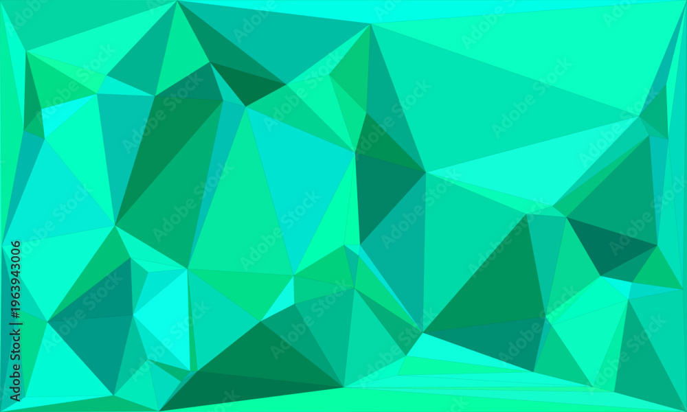 Fototapeta premium Teal and cyan abstract geometric background with triangle shapes.