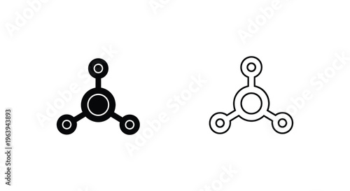 Fidget Spinner Icons Black and White Vector