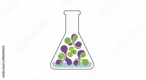 Abstract fluid shapes in a laboratory flask