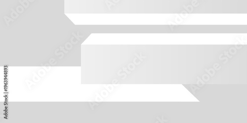 White Minimal Studio Background with Podium Stage and Geometric Display Platform,suit for banner, web, and presentation
