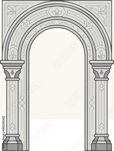 Archway with Ornate Columns.