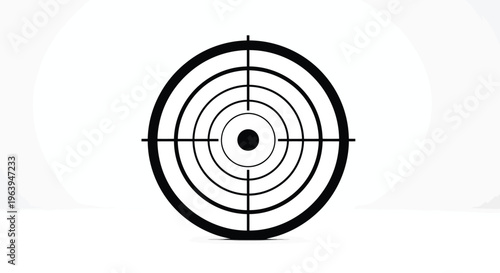 Target Crosshair Icon – Aim Precision Shooting Focus Symbol Vector Illustration