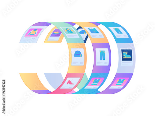 Holiday shopping people doing e-commerce online shopping flat vector concept operation hand drawn illustration
