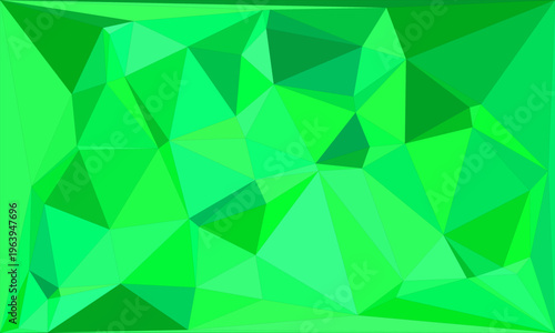 abstract low poly background of bright green geometric shapes.