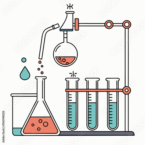 Laboratory Equipment with Test Tubes beaker flask