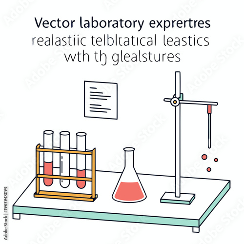 Laboratory equipment with test tubes and beaker on a table