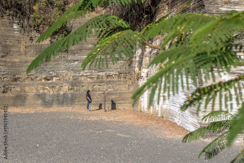 Φωτογραφία Varvito Geological Park in Itu Brazil showing layered glacial sedimentary rock f