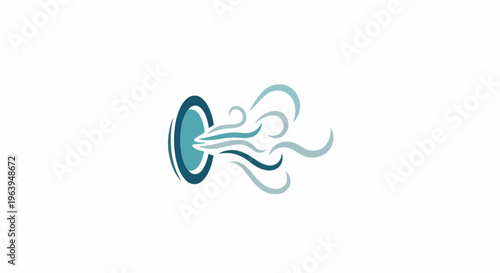 Abstract blue portal emitting flowing wind-like shapes