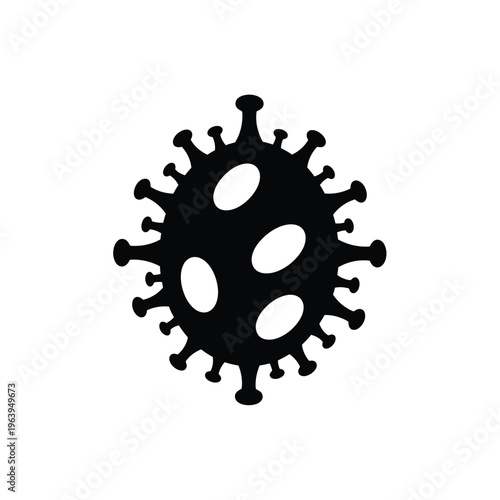 Illustration of vector coronavirus molecule with spikes on surface medical concept