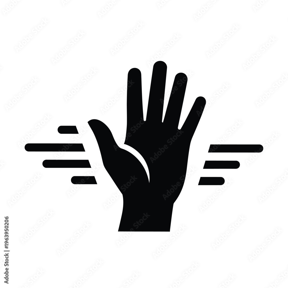 Obraz premium Illustration of vector hand with lines symbolizing movement and action in a graphic design element