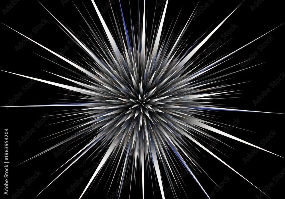 Fototapeta premium Radiant burst of light emanating from a central point in cosmic darkness