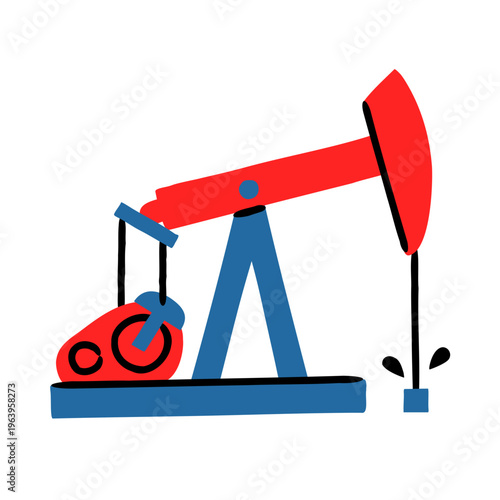 Hand Drawn Illustration of Pumpjack