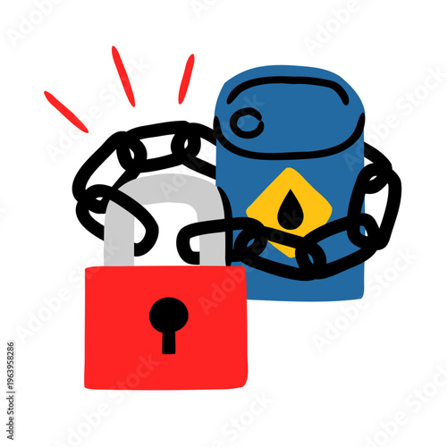 Hand Drawn Illustration of Stockpiling Gas