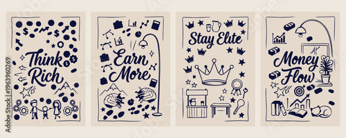 Earn More Wealth, Stay Elite Status, Financial Growth Concept, Luxury Lifestyle Illustration, Passive Income Strategy, Rich Business Achievement, Success Money Vector
