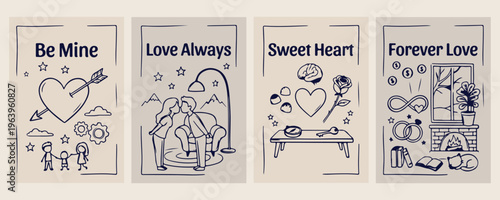 Love Always Couple, Sweet Heart Romance, Valentine Day Illustration, Romantic Date Night, Relationship Goals Art, Wedding Anniversary Card, Eternal Love Concept
