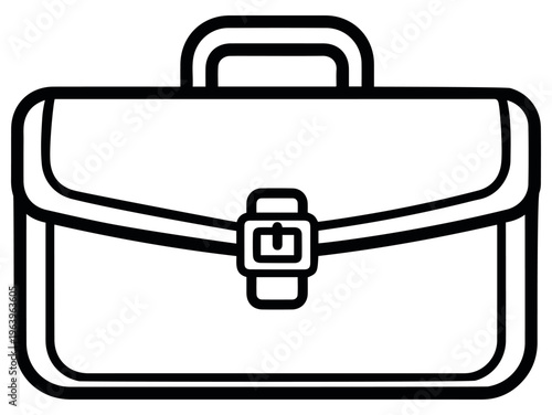 Print Briefcase black and white icon vector illustration on white