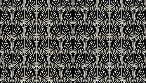 Photography Elegant Art Deco Fan Pattern Seamless Design Background.