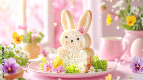 イースター　可愛いイースターバニーの卵サンドイッチ