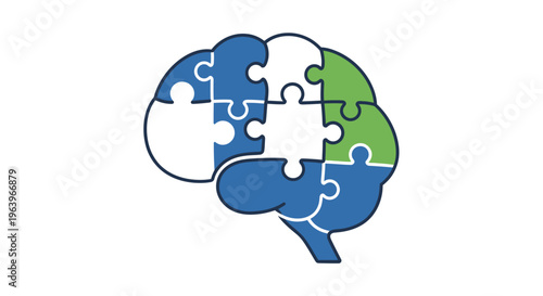 Brain puzzle pieces coming together.