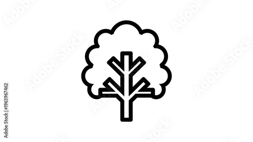 black tree icon on white background