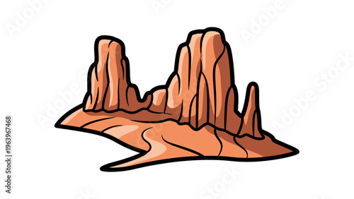 cartoon desert rock formation landscape