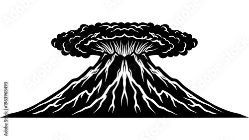 eruption volcano vector illustration