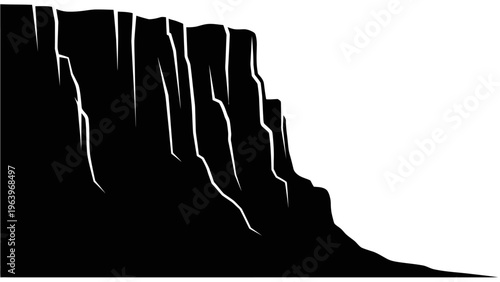 Silhouette mountain range at dusk with dramatic lighting and minimalist landscape