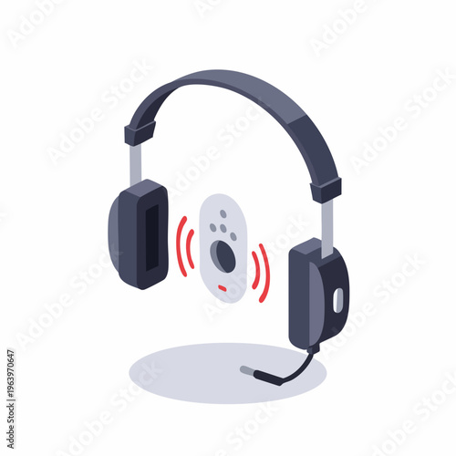 Isometric Modern Headphone with Hearing Aid Assistive Device Technology