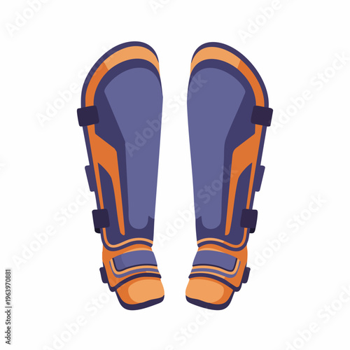Flat Simple Style Shin Guard Protection Equipment for Sport Illustration