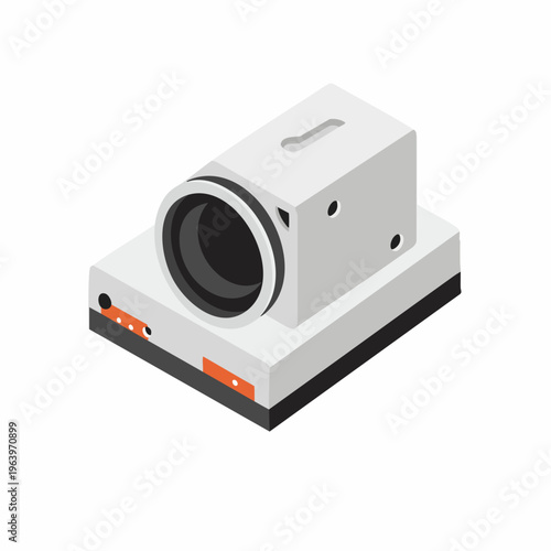 Isometric Detailed Camera Surveillance Equipment for Security System Technology