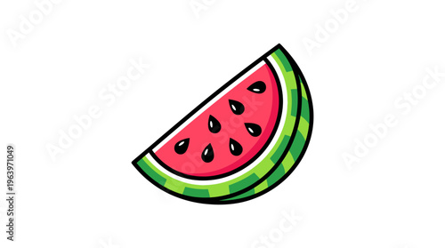 A cartoon slice of watermelon fruit.