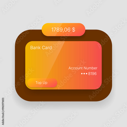 Floating Bank Card Financial UI Dashboard Gradient Mobile Interface