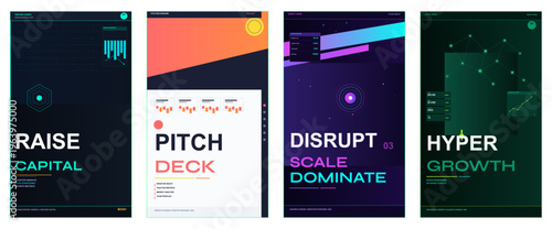 Startup pitch poster design, venture capital advertisement layout, investor magazine cover, business brochure template, tech funding flyer, modern corporate branding, premium entrepreneur visual