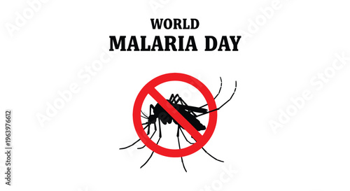 Simple vector graphic illustration design promoting awareness for world malaria day awareness campaign