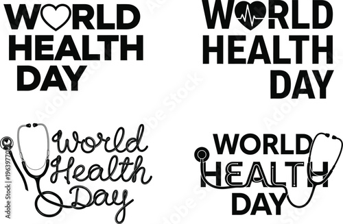 World health day logos and typography variations