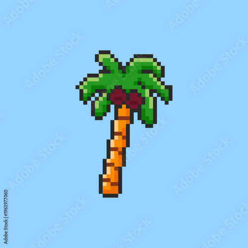 Pixel art Palm Tree game asset design