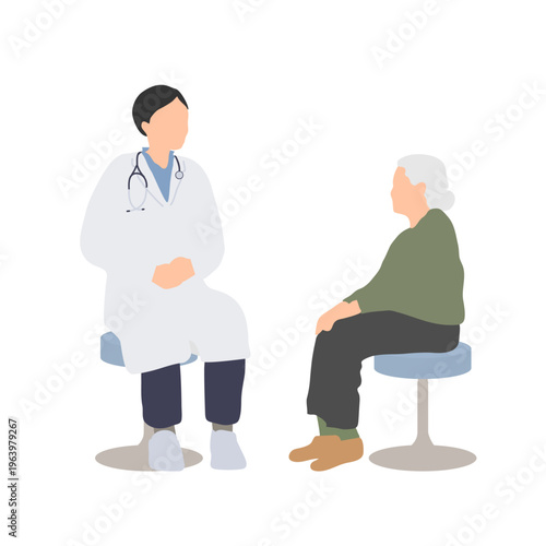 医師が高齢者に問診する診察シーン