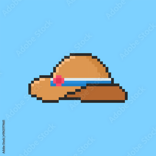 Pixel art Summer Hat game asset design