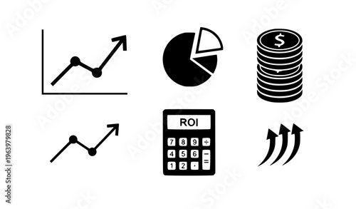 Minimal Financial Planning and ROI Vector Illustration for Business and Budget Analysis