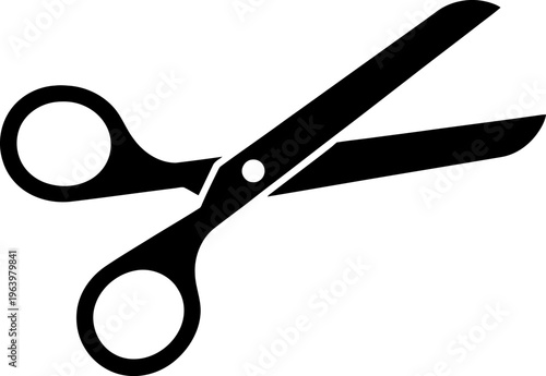 Open Scissors Silhouette Vector