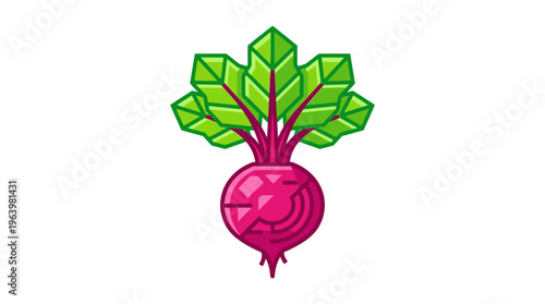 Beetroot Vegetable with Green Leaves.