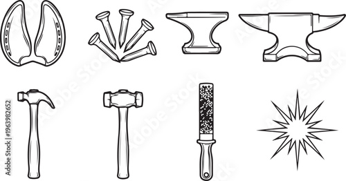 Outdoor adventure icons, hiking climbing kayaking rafting caving parachuting hot air balloon.