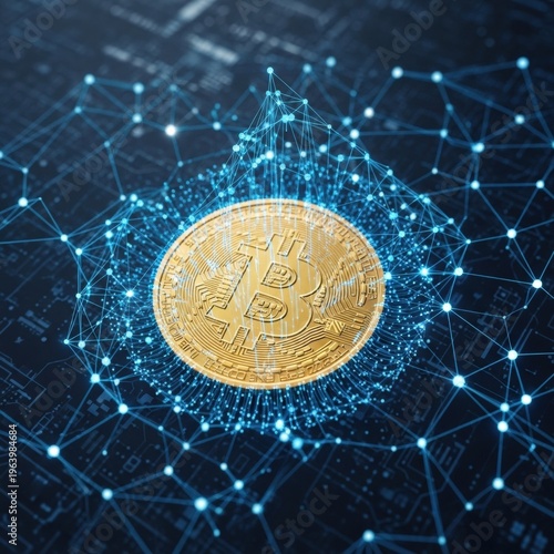 Bitcoin and blockchain concept illustrating digital currency, decentralized technology, and modern financial innovation.